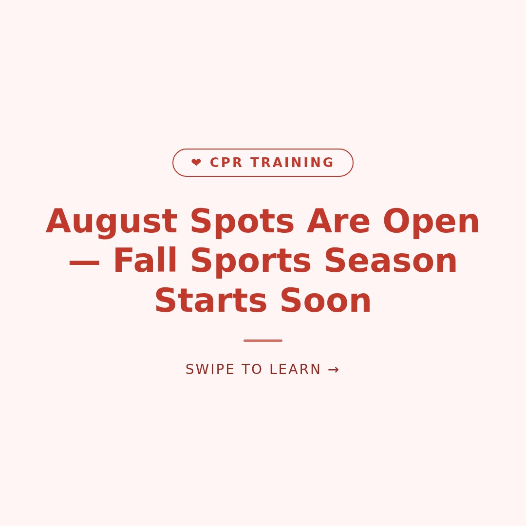 August Spots Are Open — Fall Sports Season Starts Soon